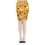 Ice cream on an orange background pattern                                                            Midi Wrap Pencil Skirt