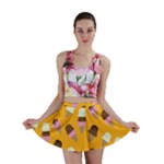 Ice cream on an orange background pattern                                                             Mini Skirt