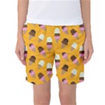 Ice cream on an orange background pattern                                                            Women s Basketball Shorts