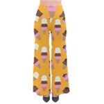 Ice cream on an orange background pattern                                                            Women s Chic Palazzo Pants