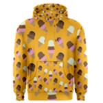 Ice cream on an orange background pattern                                                             Men s Pullover Hoodie