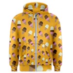Ice cream on an orange background pattern                                                             Men s Zipper Hoodie