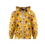 Ice cream on an orange background pattern                                                             Kids Zipper Hoodie