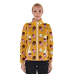 Ice cream on an orange background pattern                                                             Winter Jacket