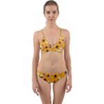 Ice cream on an orange background pattern                                                               Wrap Around Bikini Set