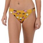 Ice cream on an orange background pattern                                                            Band Bikini Bottom