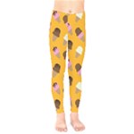 Ice cream on an orange background pattern                                                          Kids  Leggings
