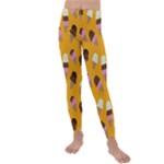 Ice cream on an orange background pattern                                                           Kids  Lightweight Velour Leggings