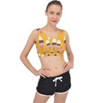 Ice cream on an orange background pattern                                                            V-Back Sports Bra