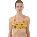 Ice cream on an orange background pattern                                                             Back Web Sports Bra