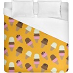 Ice cream on an orange background pattern                                                              Duvet Cover (King Size)