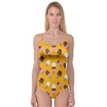 Ice cream on an orange background pattern                                                             Camisole Leotard