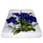 Vintage-blume-kunst-clipart-16307836606qy-removebg-preview Fitted Sheet (Queen Size)