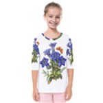 Vintage-blume-kunst-clipart-16307836606qy-removebg-preview Kids  Quarter Sleeve Raglan Tee