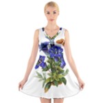 Vintage-blume-kunst-clipart-16307836606qy-removebg-preview V-Neck Sleeveless Dress