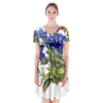 Vintage-blume-kunst-clipart-16307836606qy-removebg-preview Short Sleeve V-neck Flare Dress