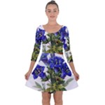 Vintage-blume-kunst-clipart-16307836606qy-removebg-preview Quarter Sleeve Skater Dress
