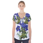 Vintage-blume-kunst-clipart-16307836606qy-removebg-preview Short Sleeve Front Detail Top