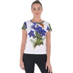 Vintage-blume-kunst-clipart-16307836606qy-removebg-preview Short Sleeve Sports Top 