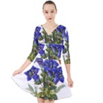 Vintage-blume-kunst-clipart-16307836606qy-removebg-preview Quarter Sleeve Front Wrap Dress