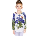 Vintage-blume-kunst-clipart-16307836606qy-removebg-preview Kids  Long Sleeve Tee