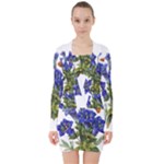 Vintage-blume-kunst-clipart-16307836606qy-removebg-preview V-neck Bodycon Long Sleeve Dress