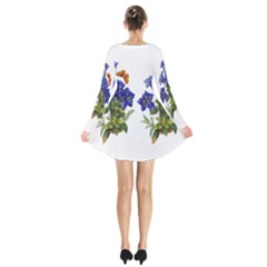 Long Sleeve Velvet V-neck Dress 
