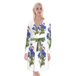 Vintage-blume-kunst-clipart-16307836606qy-removebg-preview Long Sleeve Velvet Front Wrap Dress