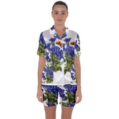 Satin Short Sleeve Pajamas Set 