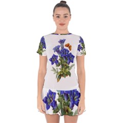 Drop Hem Mini Chiffon Dress 