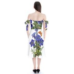 Shoulder Tie Bardot Midi Dress 
