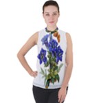 Vintage-blume-kunst-clipart-16307836606qy-removebg-preview Mock Neck Chiffon Sleeveless Top