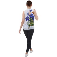 Mock Neck Chiffon Sleeveless Top 