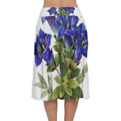Velvet Flared Midi Skirt 