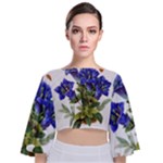 Vintage-blume-kunst-clipart-16307836606qy-removebg-preview Tie Back Butterfly Sleeve Chiffon Top