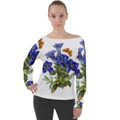 Off Shoulder Long Sleeve Velour Top 