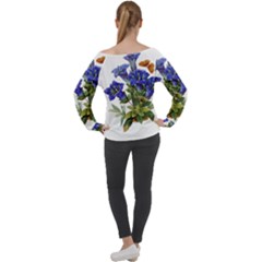 Off Shoulder Long Sleeve Velour Top 