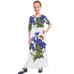 Vintage-blume-kunst-clipart-16307836606qy-removebg-preview Kids  Quarter Sleeve Maxi Dress