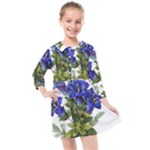 Vintage-blume-kunst-clipart-16307836606qy-removebg-preview Kids  Quarter Sleeve Shirt Dress