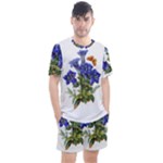 Vintage-blume-kunst-clipart-16307836606qy-removebg-preview Men s Mesh Tee and Shorts Set