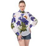 Vintage-blume-kunst-clipart-16307836606qy-removebg-preview High Neck Long Sleeve Chiffon Top