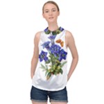Vintage-blume-kunst-clipart-16307836606qy-removebg-preview High Neck Satin Top