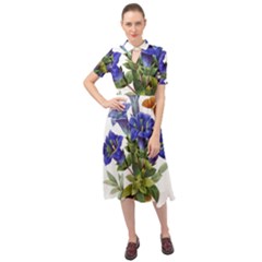 Keyhole Neckline Chiffon Dress 