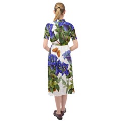 Keyhole Neckline Chiffon Dress 