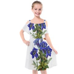 Kids  Cut Out Shoulders Chiffon Dress 