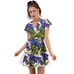 Flutter Sleeve Wrap Dress 