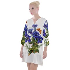 Open Neck Shift Dress 