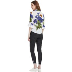 Loose Horn Sleeve Chiffon Blouse 