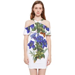 Shoulder Frill Bodycon Summer Dress 