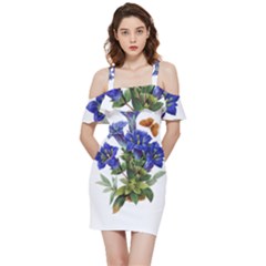 Shoulder Frill Bodycon Summer Dress 